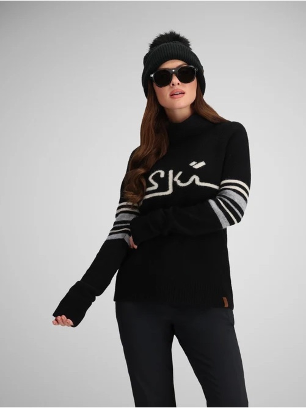 Obermeyer Black Wool Ski Apres Vous Turtleneck